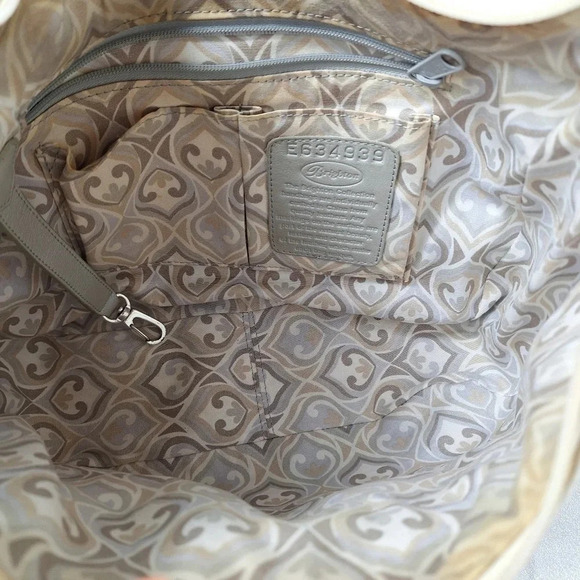 Brighton Barbados Ziptop Hobo Pearl Leather Bag Purse - Picture 6 of 13